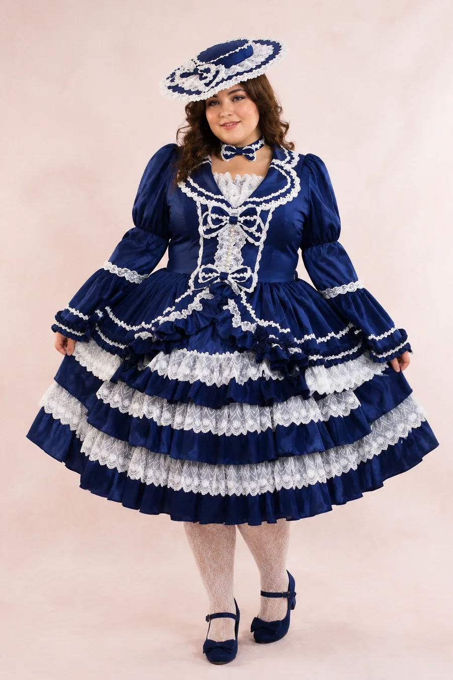 Navy White Hime OP Dress