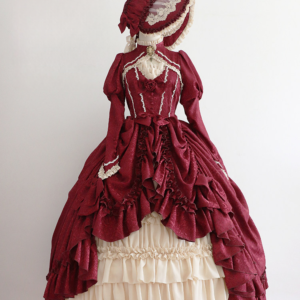 Plus Size Moonlit Britain Red Long - Hime Lolita