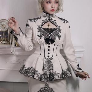 Plus Size Anonymous Invitation Ivory Top + Big Skirt Set - Gothic Lolita