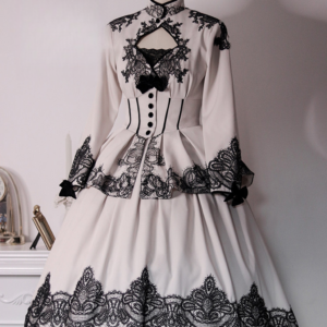 Plus Size Anonymous Invitation Ivory Top + Short Skirt Set - Gothic Lolita
