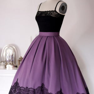 Plus Size Anonymous Invitation Purple Top + Short Skirt Set - Gothic Lolita