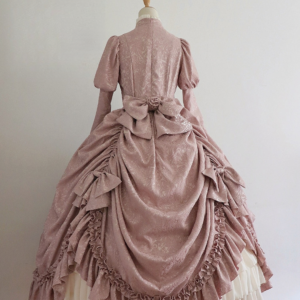 Plus Size Moonlit Britain Violet Pink Satin Long - Hime Lolita