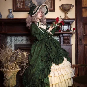 Plus Size Moonlit Britain Deep Green Short - Hime Lolita
