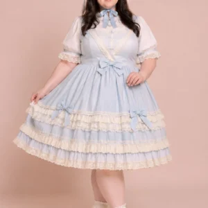 Plus Size Antique Lace Blue Green x Ivory Lace - Classic Lolita