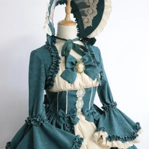 Plus Size Victoria Doll Cool Green Long OP - Classic Lolita