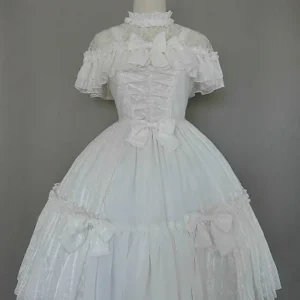 Plus Size Rose Bush Ecru Short JSK + Cape - Gothic Lolita