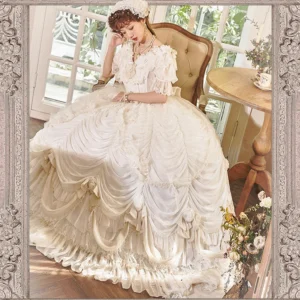 Plus Size Rose Majesty Ecru Ivory Dress Set - Classic Lolita