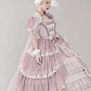 Plus Size Butterfly Forest Lavender Pink Long - Sweet Lolita