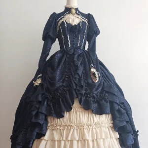 Plus Size Moonlit Britain Navy Short - Hime Lolita