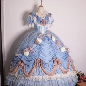 Plus Size Rose Majesty Blue Violet Dress Set - Classic Lolita