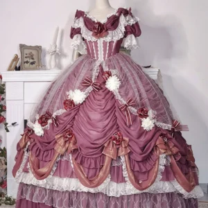 Plus Size Rose Majesty Pink Purple Dress Set - Classic Lolita